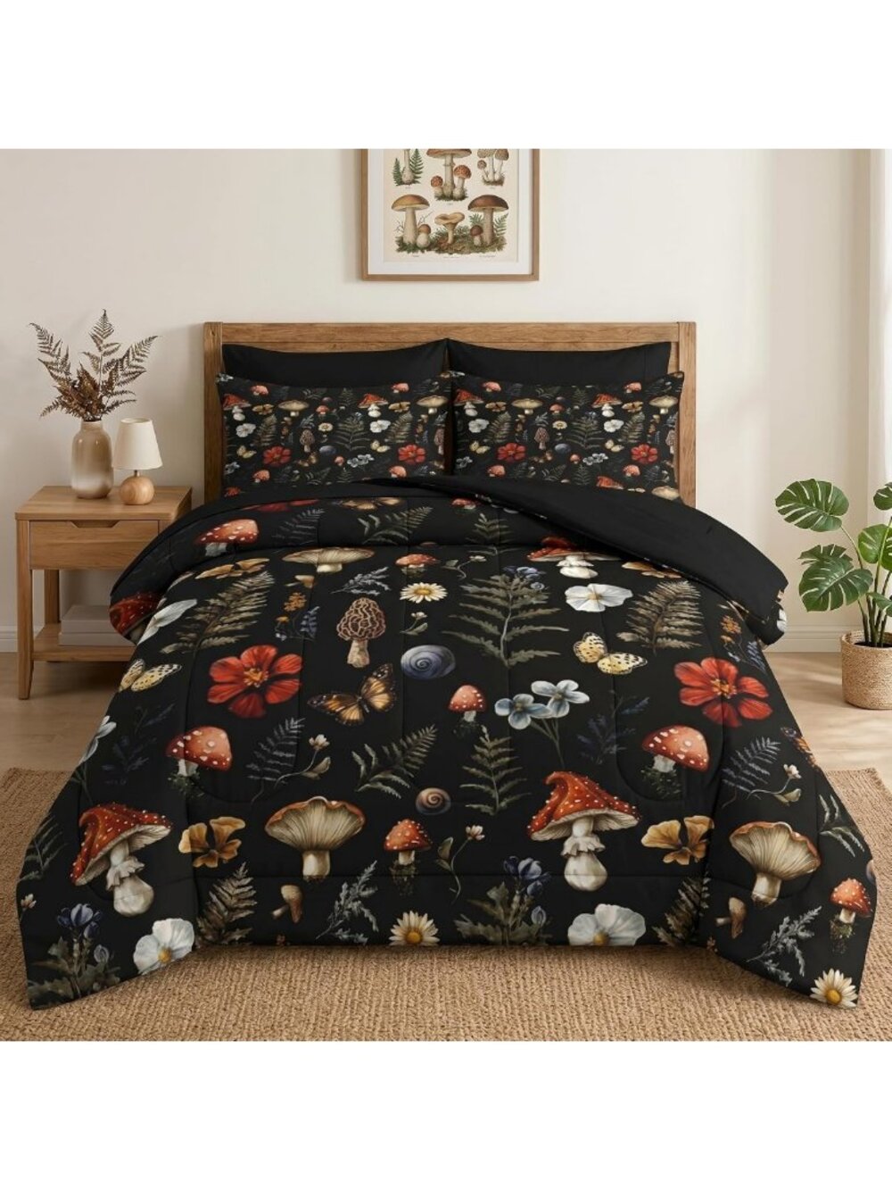 7-Piece Woodland Queen Comforter Set with Sheets - Cozy Bedding Ensemble
